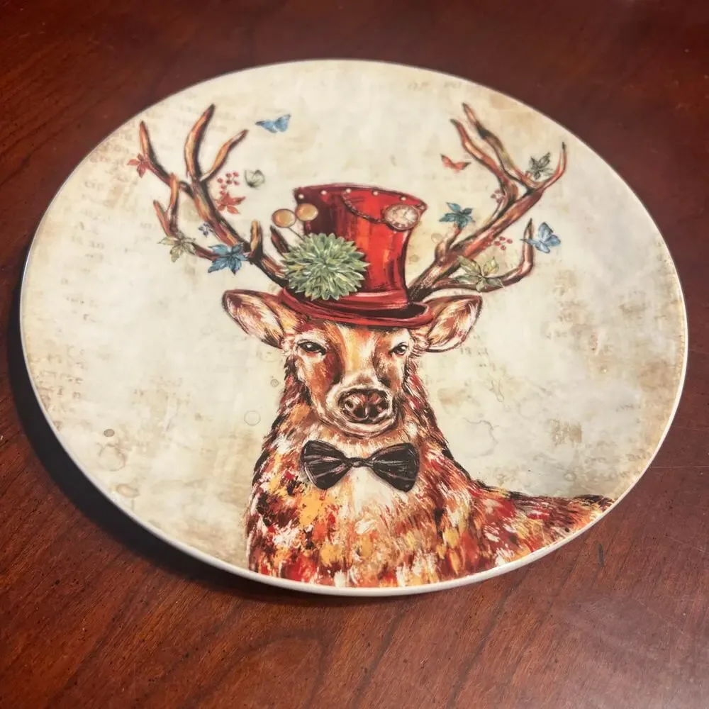 Pier One Deer Christmas Deer Top Hat Ornament Country Western Hunting Holiday